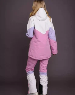 1080 Women'S Ski & Snowboard Jacket - Pastel Pink, White & Pastel Purple