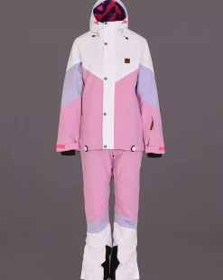 1080 Women'S Ski & Snowboard Jacket - Pastel Pink, White & Pastel Purple