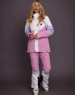 1080 Women'S Ski & Snowboard Jacket - Pastel Pink, White & Pastel Purple