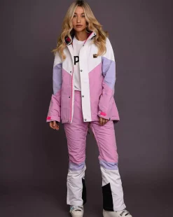 1080 Women'S Ski & Snowboard Jacket - Pastel Pink, White & Pastel Purple