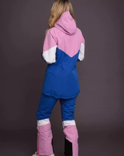 1080 Women'S Ski & Snowboard Jacket - Pastel Pink, White & Blue