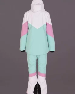 1080 Women'S Ski & Snowboard Pant - Pastel Pink, White & Pastel Mint