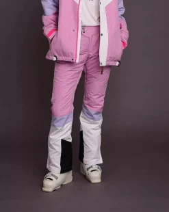 1080 Women'S Ski & Snowboard Pant - Pastel Pink, White & Pastel Purple