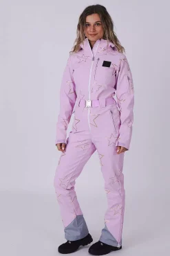 Chic Ski Suit - Pink With Gold Stars
