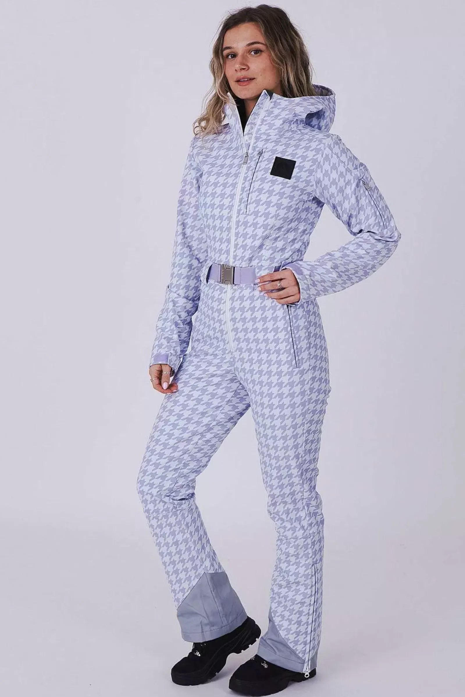 Chic Ski Suit - Purple Houndstooth
