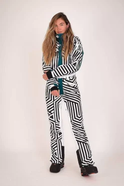Fall Line Black & White Female Ski Suit