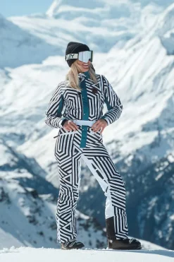 Fall Line Black & White Female Ski Suit