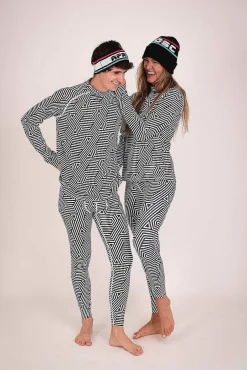 Fall Line Black & White Womens Baselayer Legging