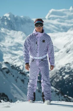 Fall Line Purple & Grey Men'S Ski Suit