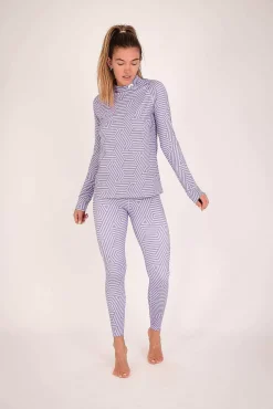 Fall Line Purple & Grey Womens Baselayer Top