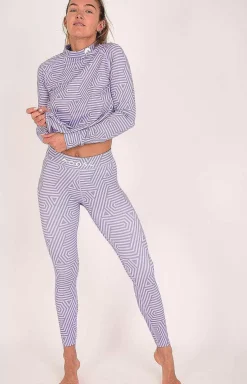 Fall Line Purple & Grey Womens Baselayer Top