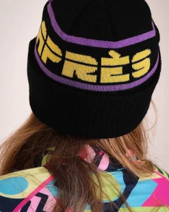 Oosc Apres Beanie - Black, Purple, Yellow
