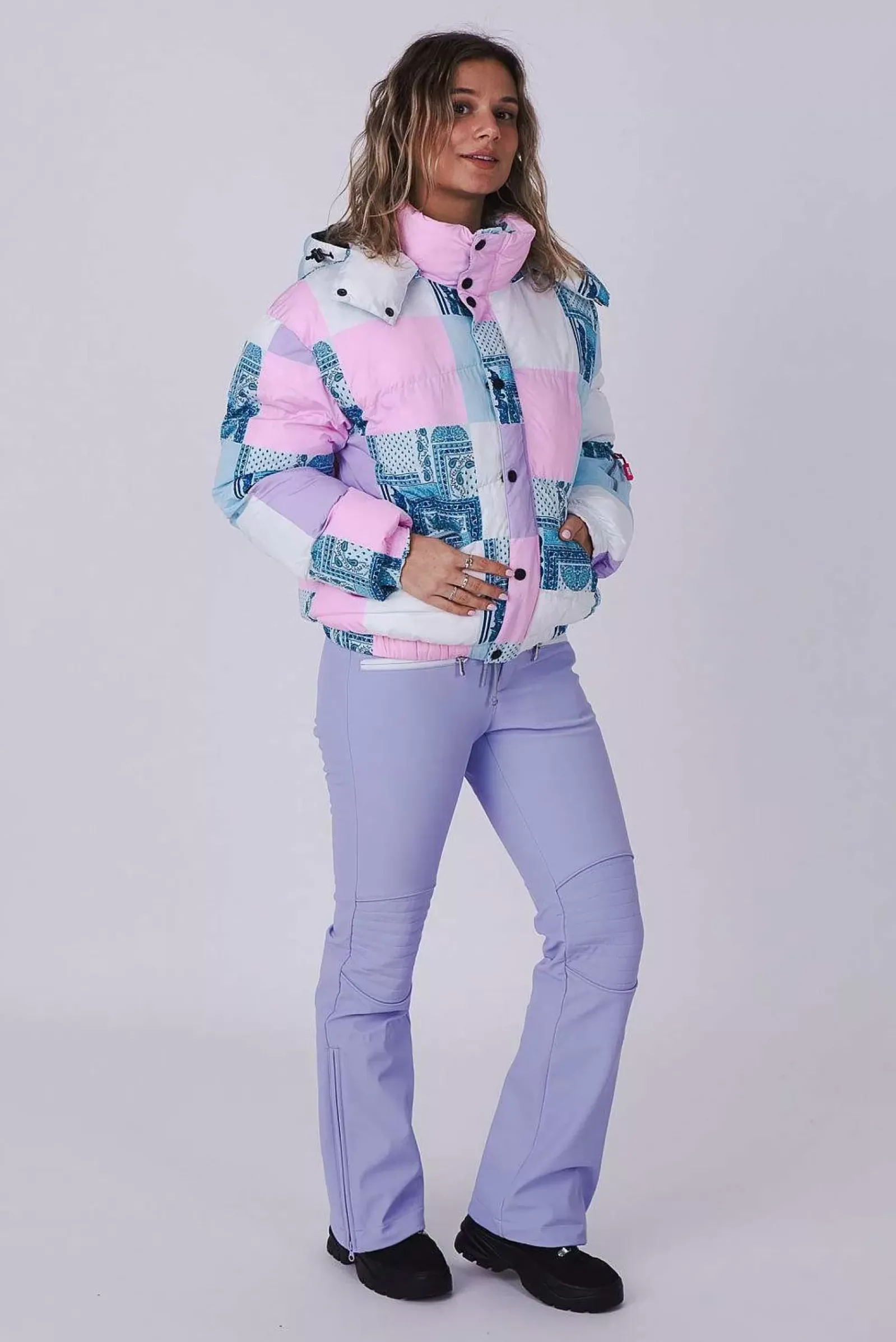 Patchwork Chic Puffer Jacket