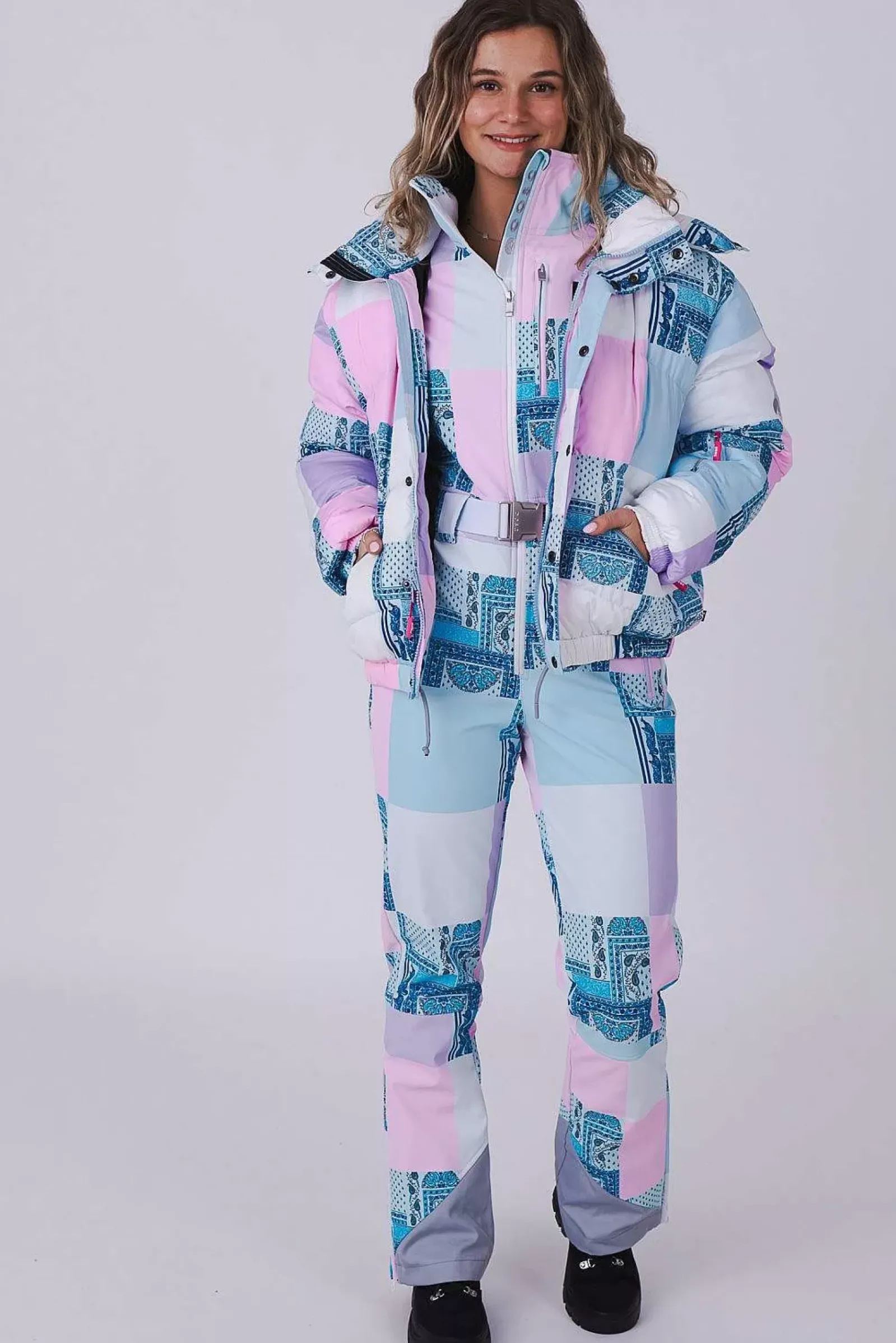 Patchwork Chic Puffer Jacket