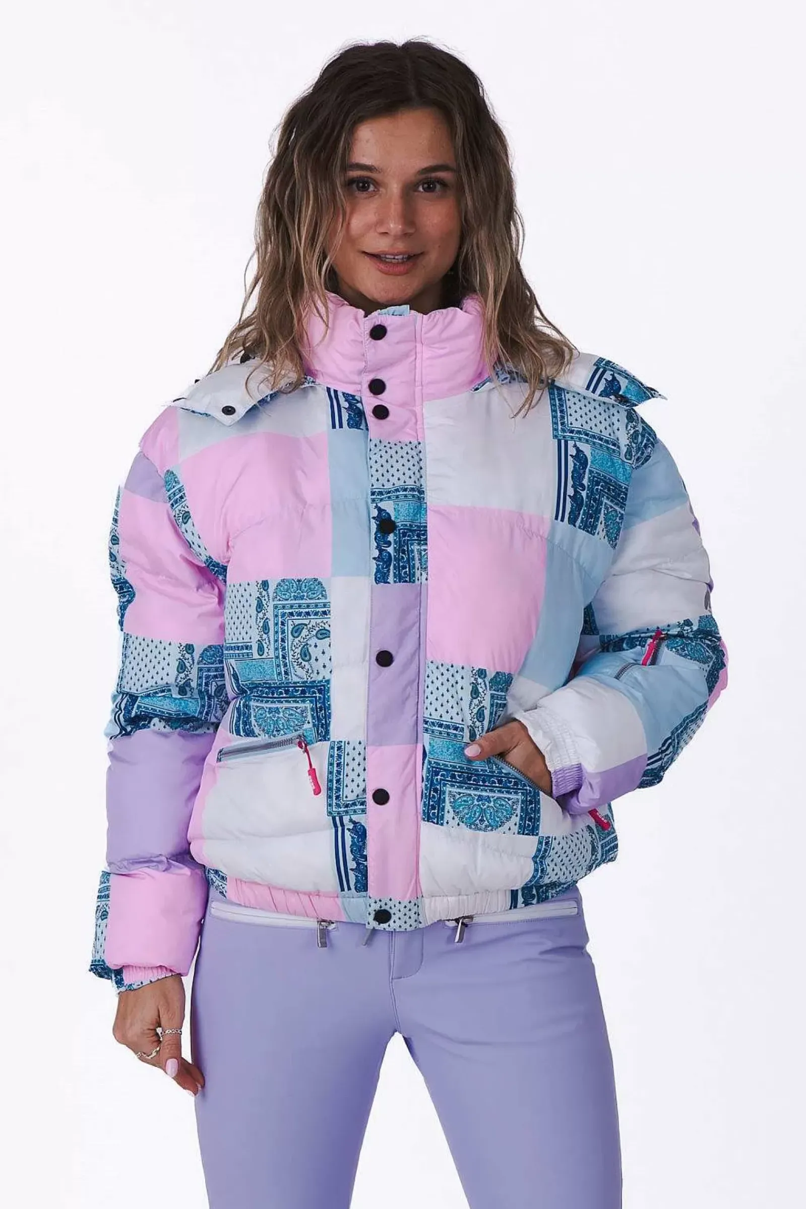 Patchwork Chic Puffer Jacket