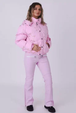 Pink With Stars Chic Puffer Jacket