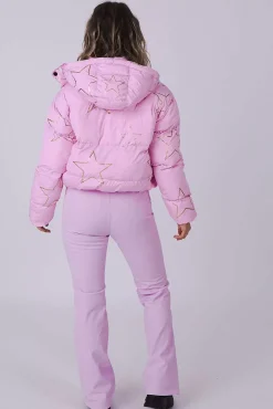 Pink With Stars Chic Puffer Jacket