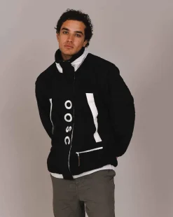 Sherpa Fleece Jacket Black / White - Men'S