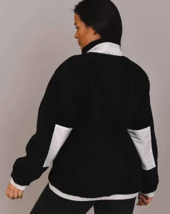Sherpa Fleece Jacket Black / White - Women'S