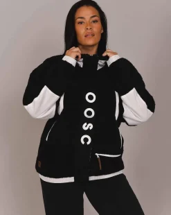 Sherpa Fleece Jacket Black / White - Women'S