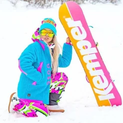 Sherpa Fleece Jacket Blue / Pink - Women'S