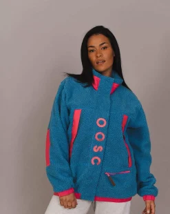 Sherpa Fleece Jacket Blue / Pink - Women'S