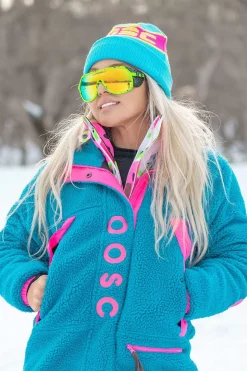 Sherpa Fleece Jacket Blue / Pink - Women'S