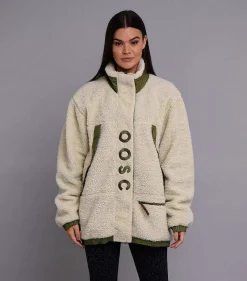 Sherpa Fleece Jacket Cream / Khaki - Women'S