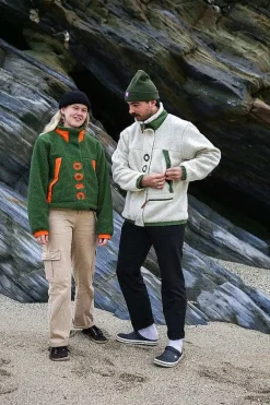 Sherpa Fleece Jacket Cream / Khaki - Women'S