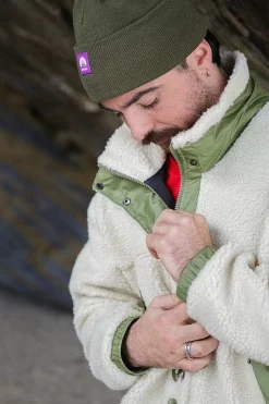 Sherpa Fleece Jacket Cream / Khaki - Men'S