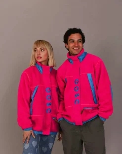 Sherpa Fleece Jacket Pink / Blue - Women'S