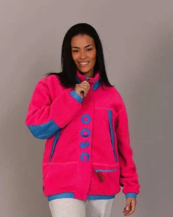 Sherpa Fleece Jacket Pink / Blue - Women'S