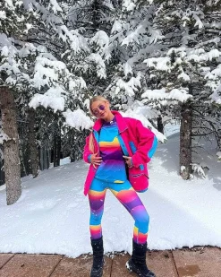Sherpa Fleece Jacket Pink / Blue - Women'S