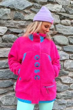 Sherpa Fleece Jacket Pink / Blue - Women'S
