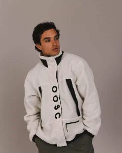 Sherpa Fleece Jacket White / Black - Men'S