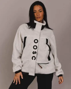 Sherpa Fleece Jacket White / Black - Women'S
