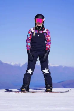Yeh Girl Ski & Snowboard Bib Pant - Katie Ormerod Black Stars Signature Line