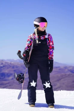 Yeh Girl Ski & Snowboard Bib Pant - Katie Ormerod Black Stars Signature Line