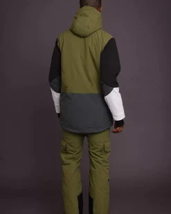 Yeh Man Men'S Ski & Snowboard Jacket - Khaki, Grey, Black