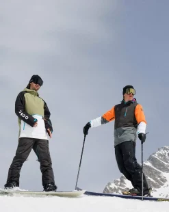 Yeh Man Men'S Ski & Snowboard Jacket - Black, Grey & Orange