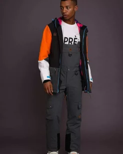 Yeh Man Men'S Ski & Snowboard Jacket - Black, Grey & Orange