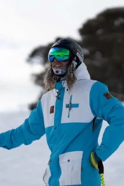 Yeh Man Men'S Ski Snowboard Jacket - Blue & White